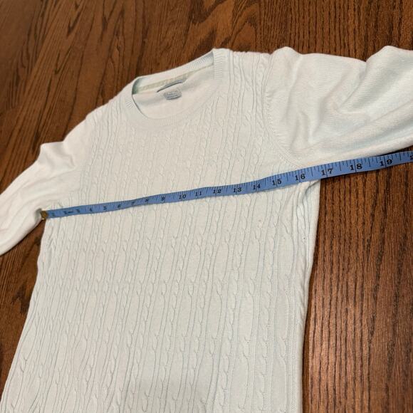 Van Heusen Womens Pale Teal Blue Crew Neck Cable Knit Sweater Size Small - Picture 7 of 7